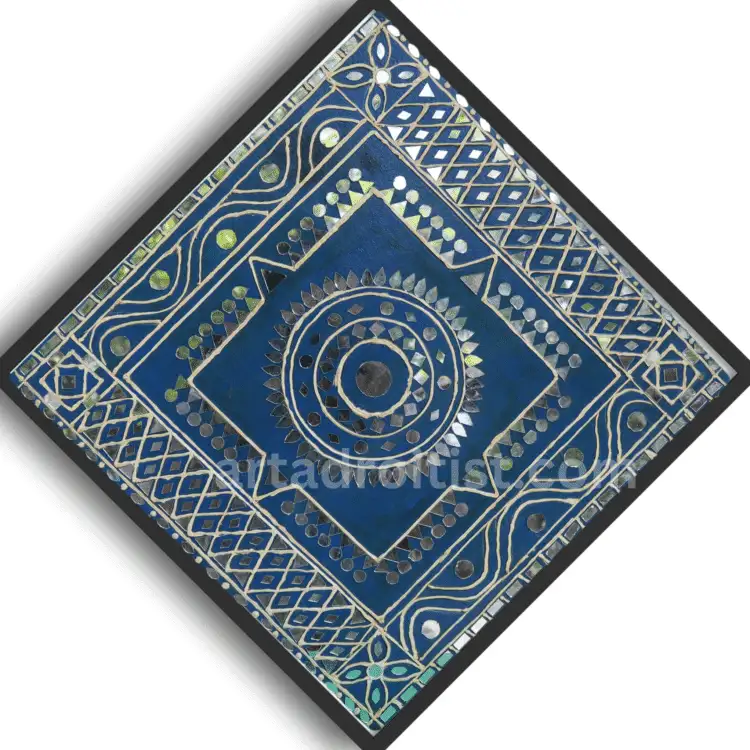Lippan art in blue
